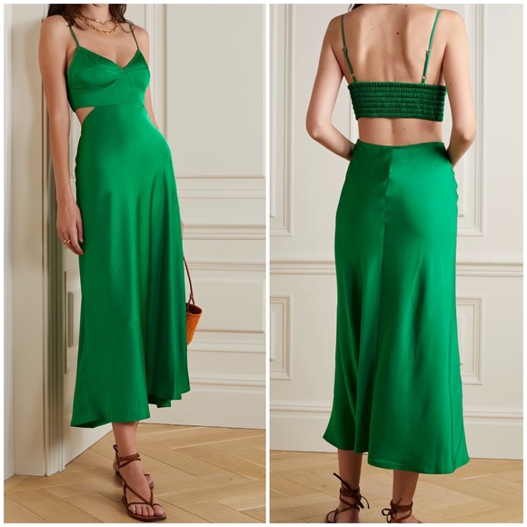 A.L.C. Dresses & Skirts - A.L.C. Blakely Cutout Midi Dress in Emerald NWT Size 10